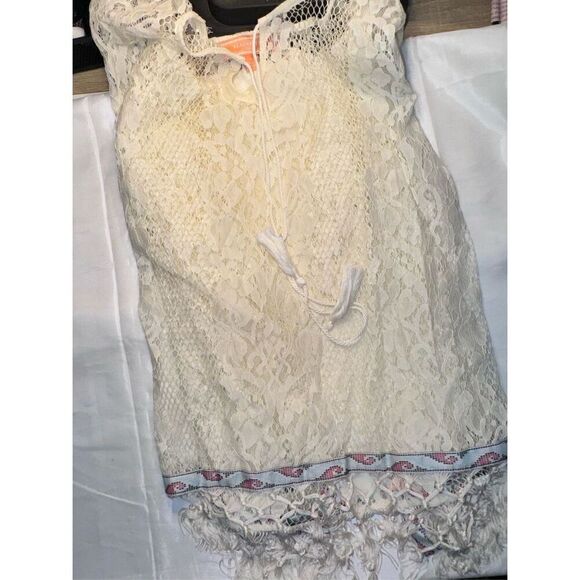 Coverup cape throw poncho swimsuit cover size small fringe native trim - Picture 6 of 9